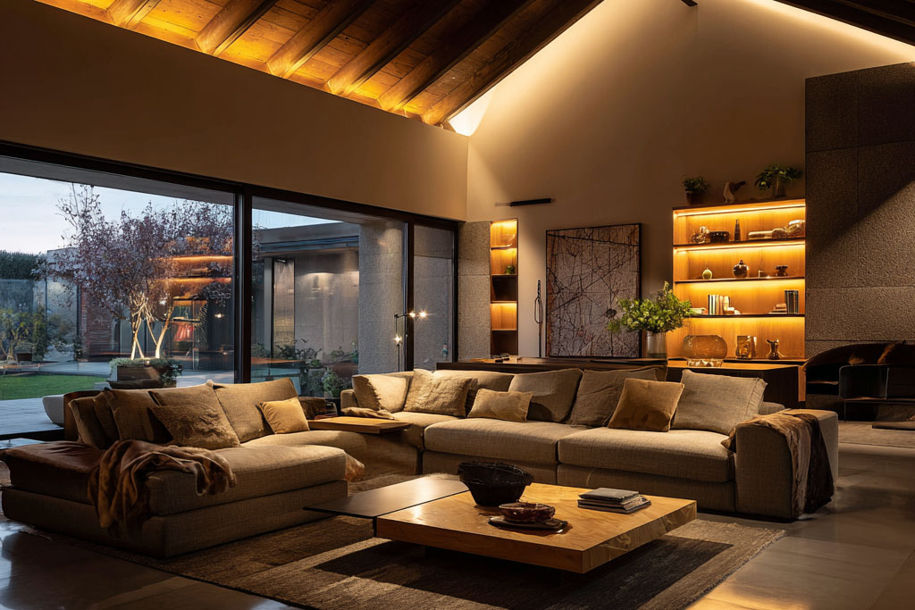 ¿Cómo se puede crear un ambiente cálido con iluminación?